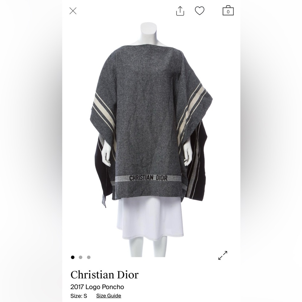 DIOR wool gray Tweed Cape Poncho Pre-Fall 2017 - Picture 2 of 16